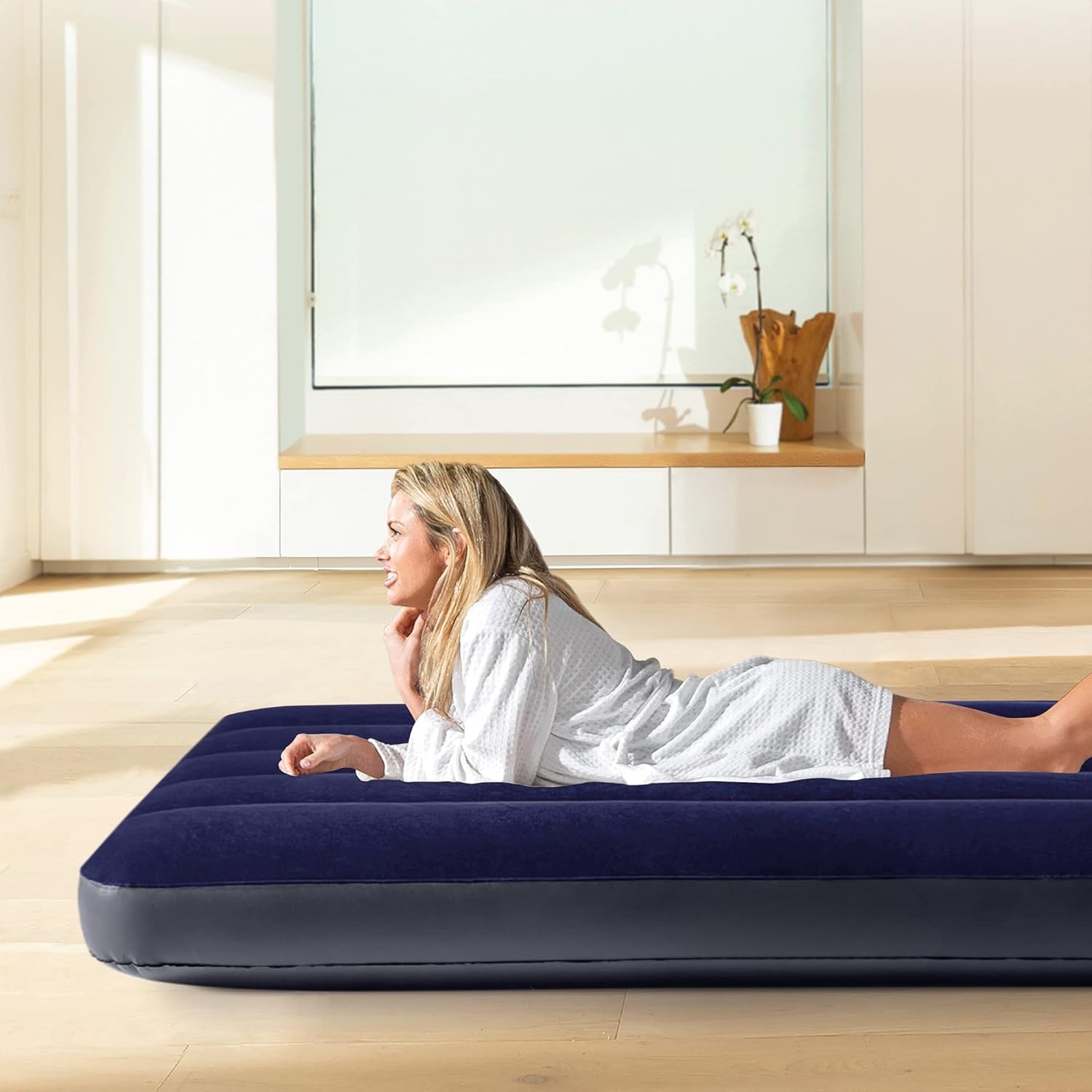 iMaterasso Gonfiabile Dura-Beam Classic Downy Singolo, PVC, Blu, 76x191x25 cm - 图片 3